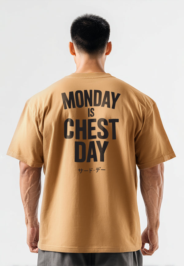 MTX55 Kaos Oversize Gym Scubalux "monday chest day" khaki