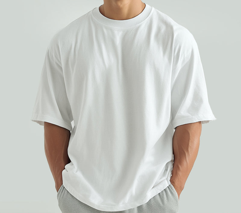 MTX56 Kaos Oversize Gym Tebal 250 gsm Hybrid Cotton Polos Putih Third Day