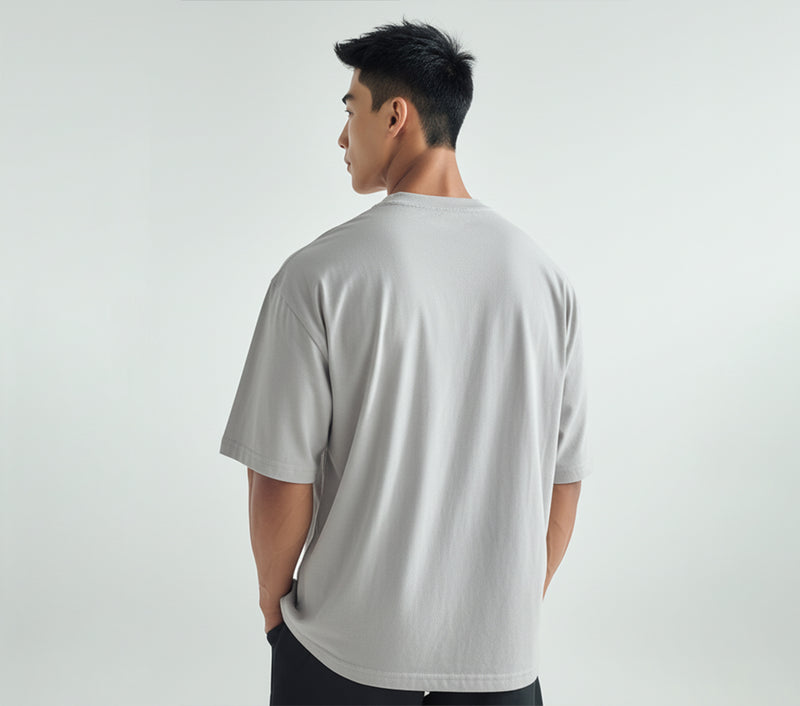 MTX57 Kaos Oversize Gym Tebal 250gsm Hybrid Cotton Polos Abu Muda Third Day