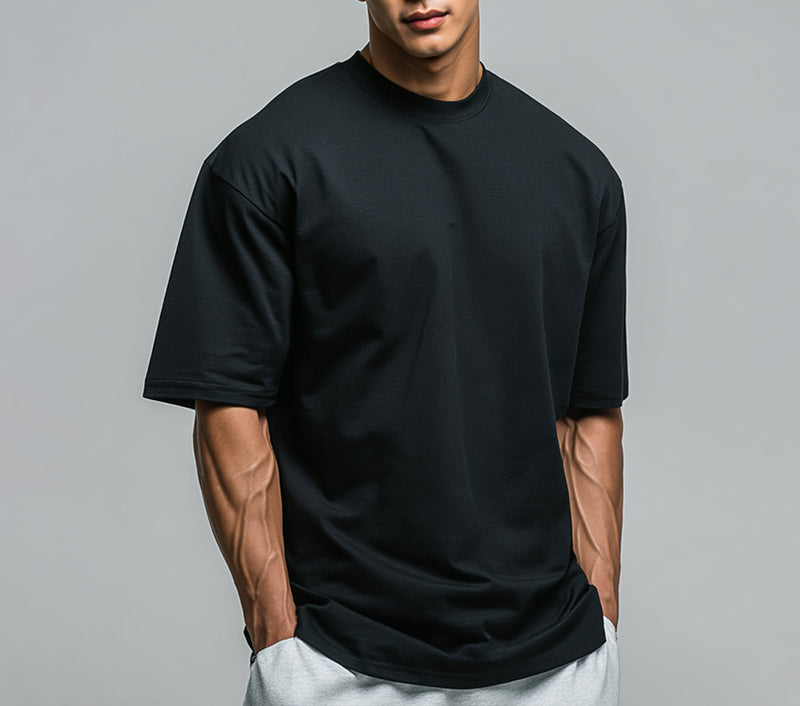 MTX58 Kaos Oversize Gym Tebal 250gsm Hybrid Cotton Polos Hitam Third Day