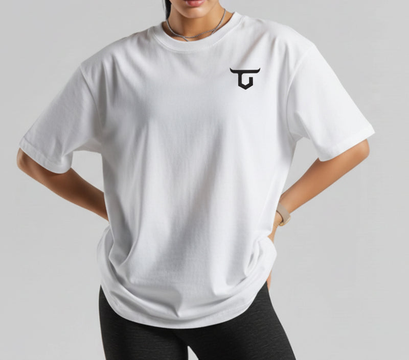 MTX59 Kaos Oversize Gym Wanita "hybrid cotton" putih