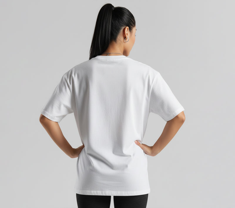 MTX59 Kaos Oversize Gym Wanita "hybrid cotton" putih