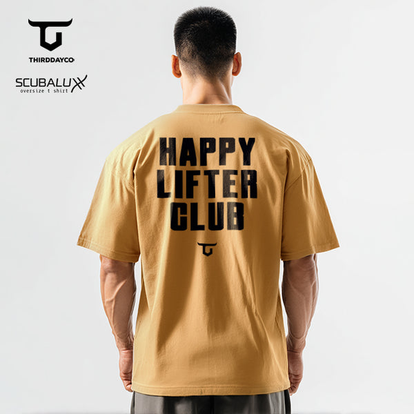 MTX61 Kaos Oversize Gym Scubalux Thirdday "happy lifter club" khaki