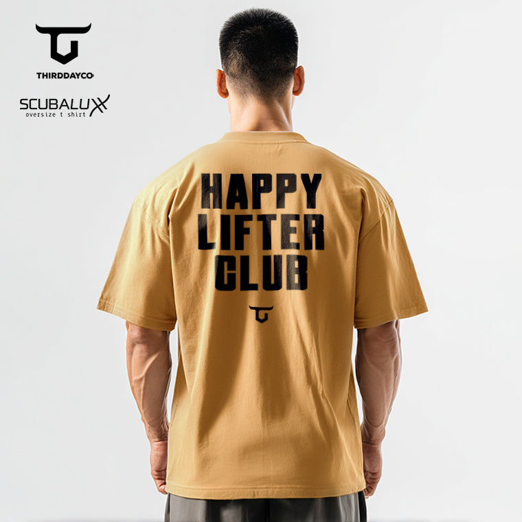 MTX61 Kaos Oversize Gym Scubalux Thirdday "happy lifter club" khaki