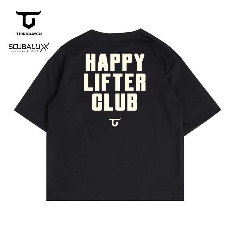 MTX62 Kaos Oversize Gym Scubalux Thirdday "happy lifter club" hitam