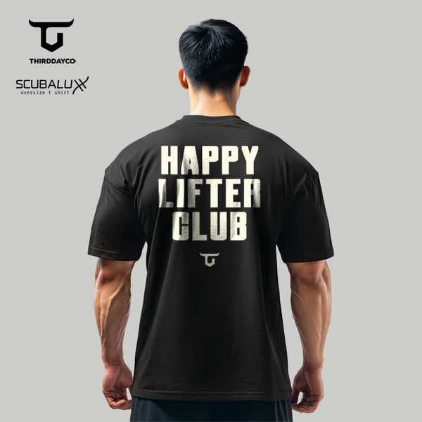 MTX62 Kaos Oversize Gym Scubalux Thirdday "happy lifter club" hitam
