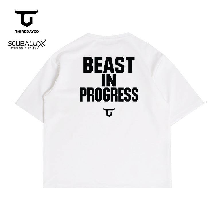 MTX63 Kaos Oversize Gym Scubalux Thirdday "best in progress" putih