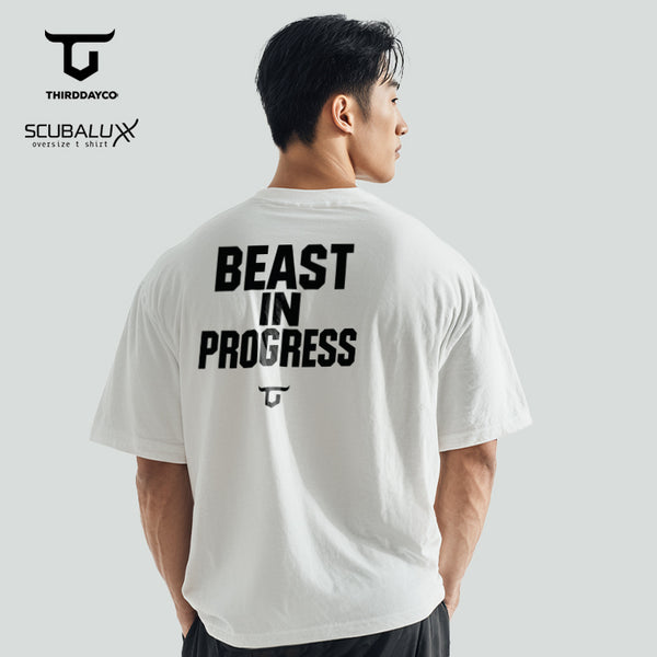 MTX63 Kaos Oversize Gym Scubalux Thirdday "best in progress" putih