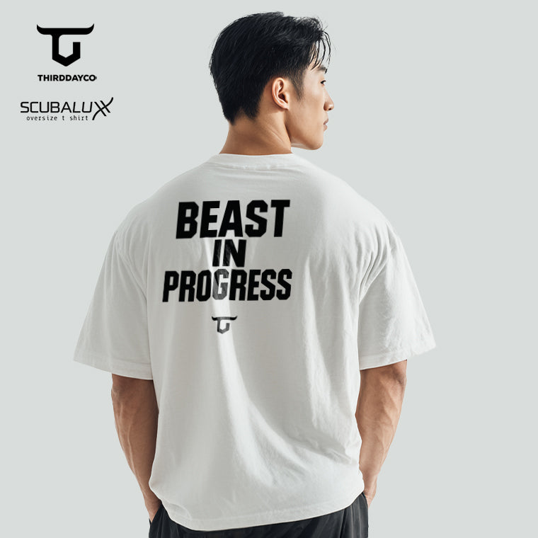 MTX63 Kaos Oversize Gym Scubalux Thirdday "best in progress" putih