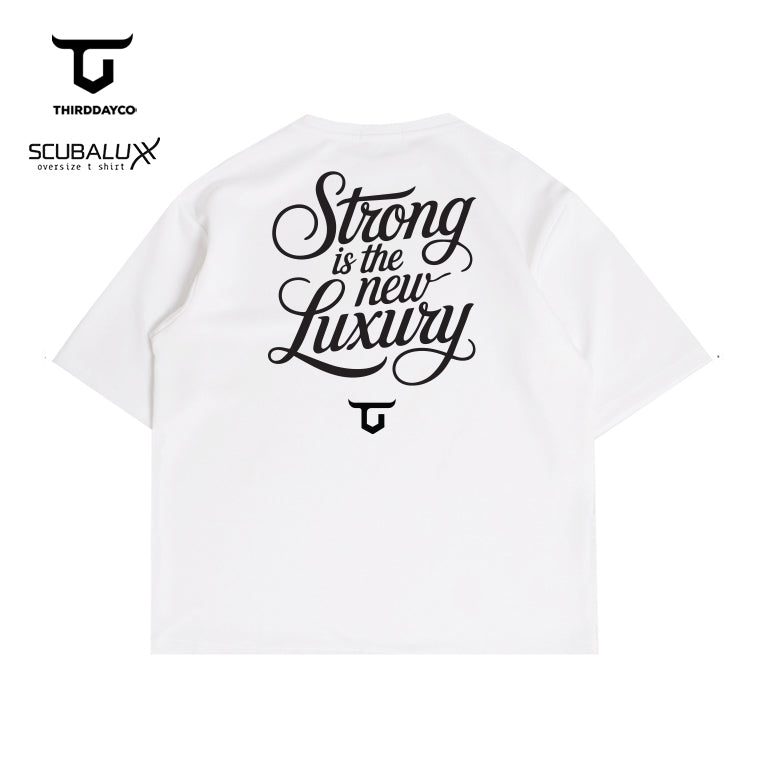 MTX64 Kaos Cewek Oversize Gym Scubalux "strong is luxury" putih