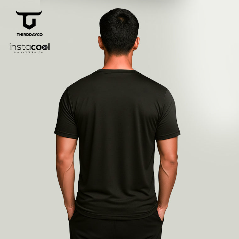 MTX68 Kaos Gym Pria Fitness Tangan Pendek Instacool Logo Tee Hitam