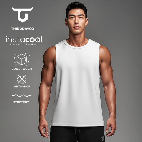 THIRDDAY singlet gym pria fitness "lift" putih SVN MTX90
