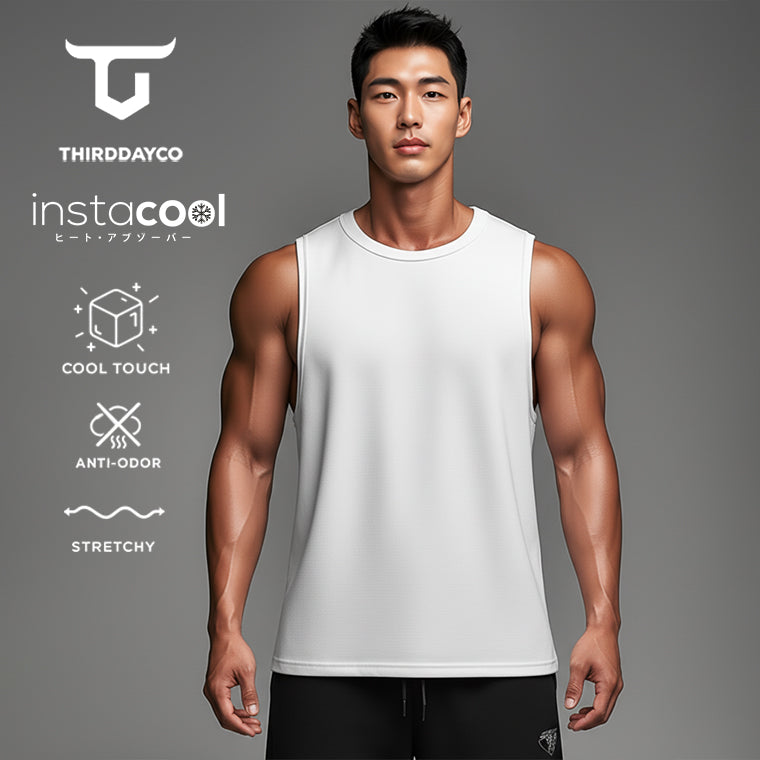THIRDDAY singlet gym pria fitness "lift" putih SVN MTX90