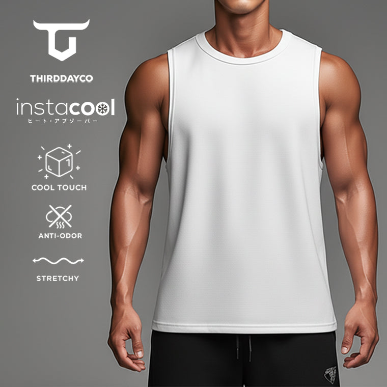 THIRDDAY singlet gym pria fitness "lift" putih SVN MTX90