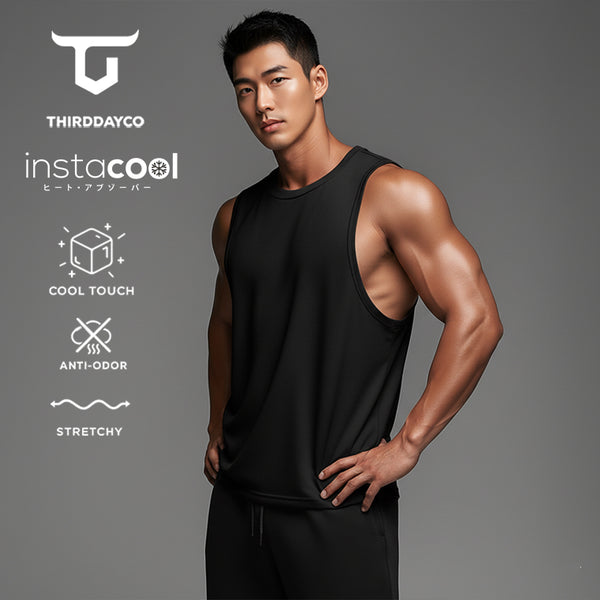THIRDDAY singlet gym pria fitness "lift" hitam SVN MTX91