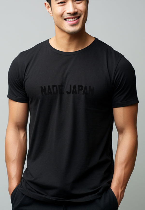 Nade NTB39 Nade Kaos Pria Tangan Pendek Ringan Anti Kusut Nade japan Hitam