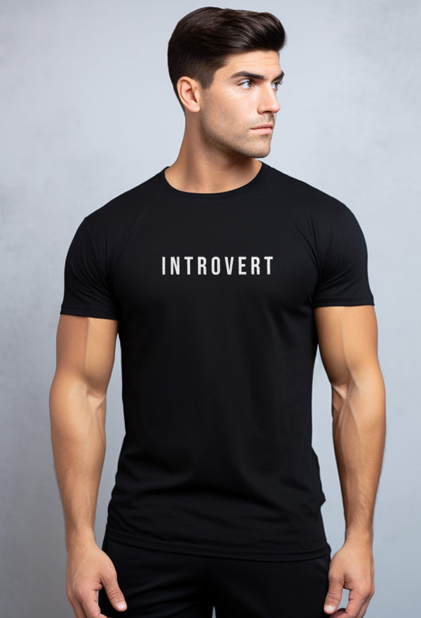 Nade NTB46 Kaos Pria Tangan Pendek Ringan Anti Kusut Introvert Hitam