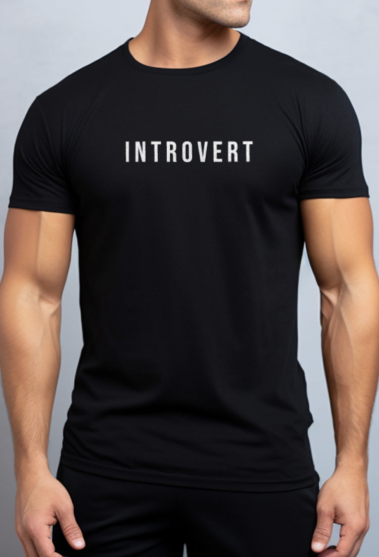 Nade NTB46 Kaos Pria Tangan Pendek Ringan Anti Kusut Introvert Hitam