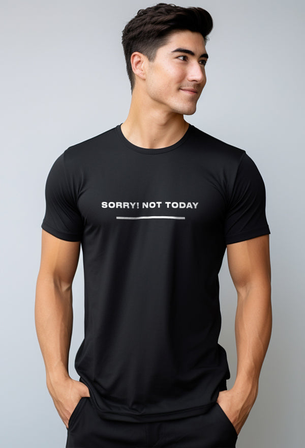 Nade NTB48 Kaos Pria Tangan Pendek Ringan Anti Kusut Sorry Not Today Hitam