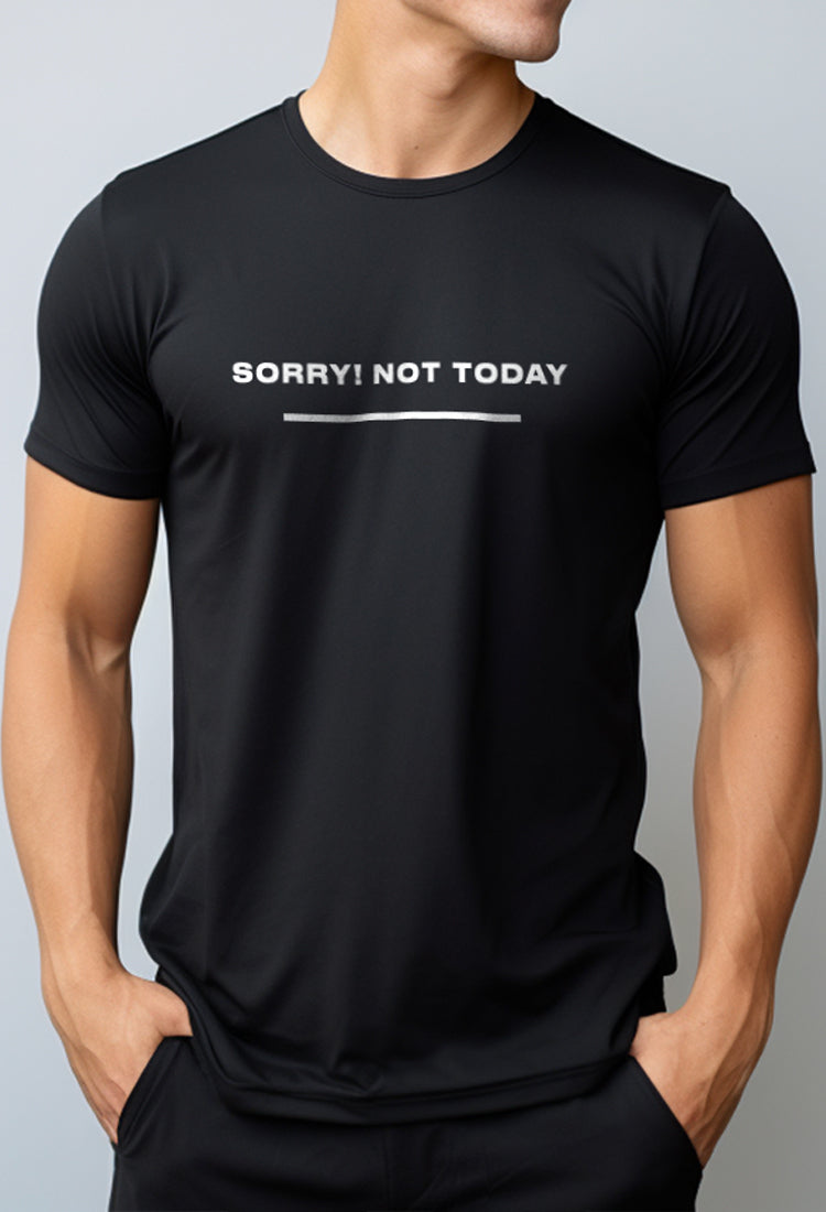 Nade NTB48 Kaos Pria Tangan Pendek Ringan Anti Kusut Sorry Not Today Hitam