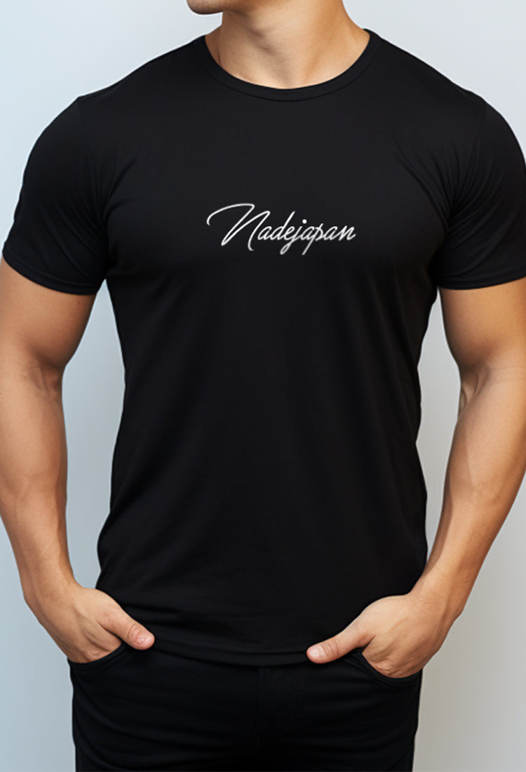 Nade NTB65 Kaos Pria Tangan Pendek Ringan Anti Kusut Nade Japan Sign Dateng Hitam