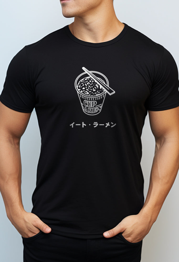 Nade NTC02 kaos pria tangan pendek nade japan eat ramen hitam