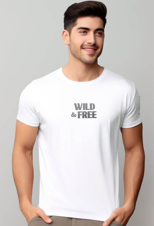 NTD10 kaos ringan stretch anti kusut drifit cepat kering "wild and free" putih