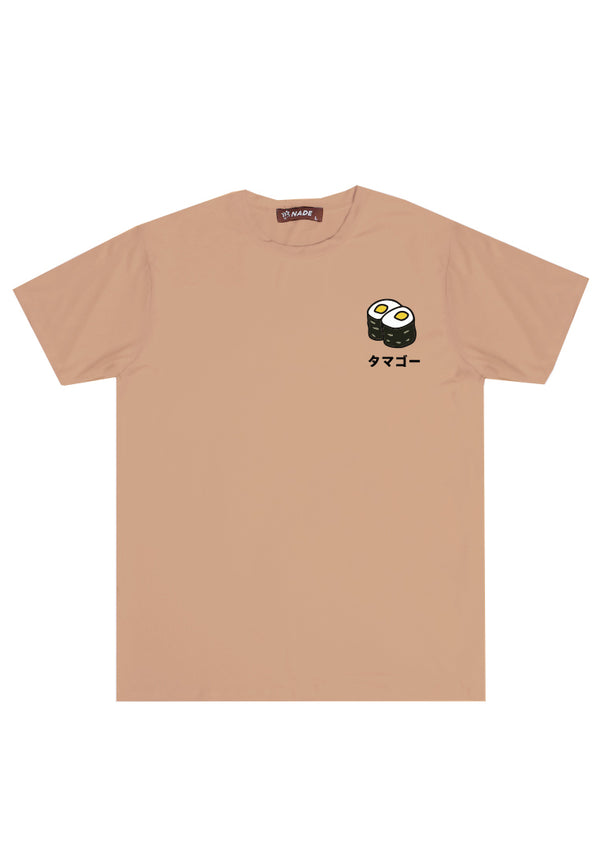 NTD48 kaos tangan pendek drifit stretch anti kusut pria "tamago sushi" khaki