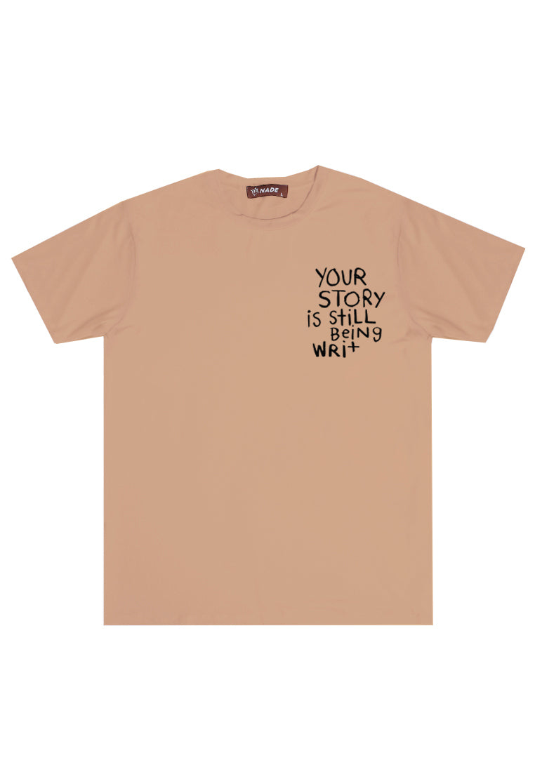 NTD51 kaos anti kusut spandex drifit lightweight "you story" khaki