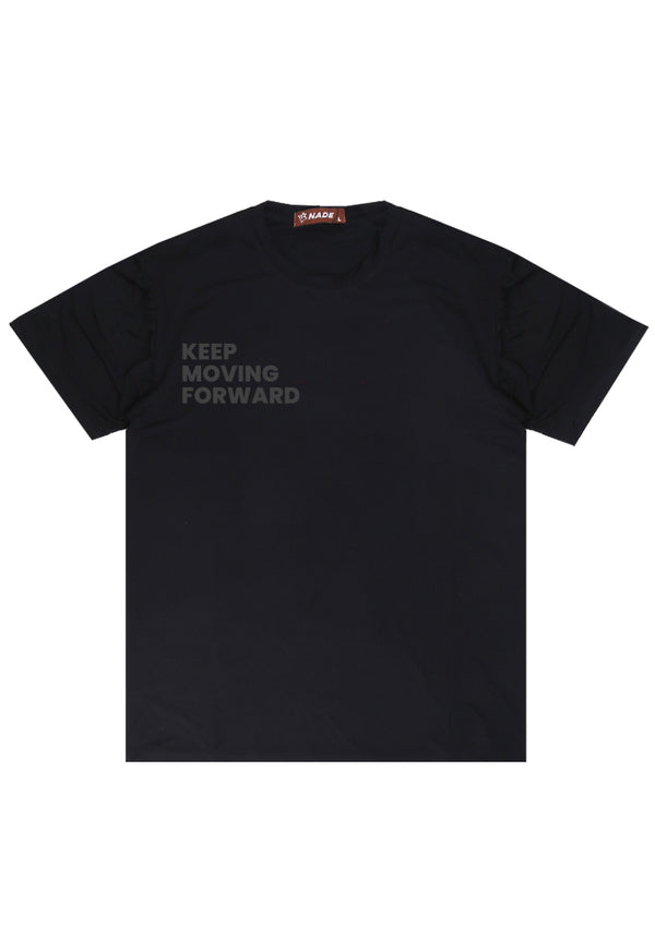 NTD92 Kaos Gym Stretch Nade "keep moving forward" hitam