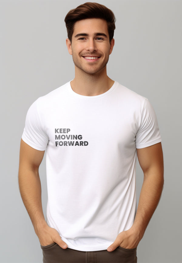 NTD93 Kaos Gym Stretch Nade "keep moving forward" putih
