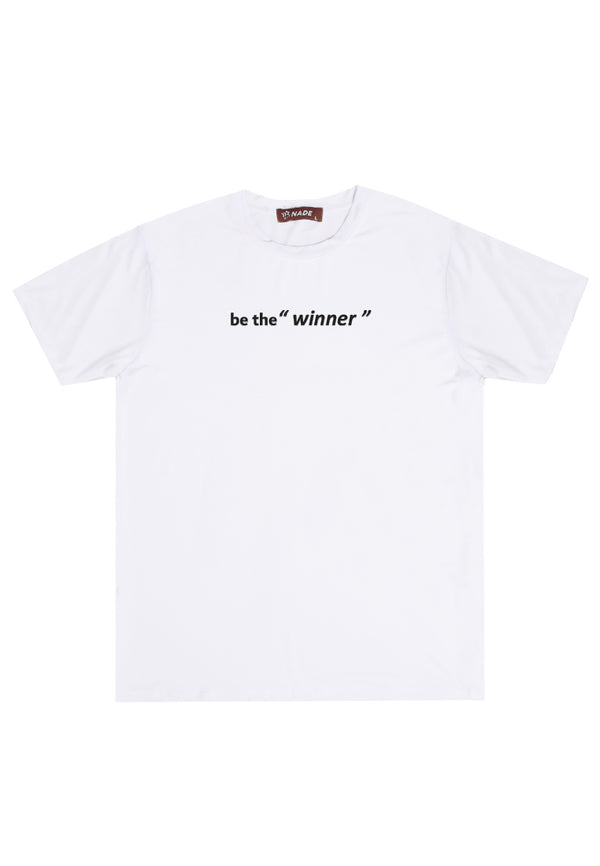 NTD94 Kaos Gym Stretch Nade "be the winner" putih