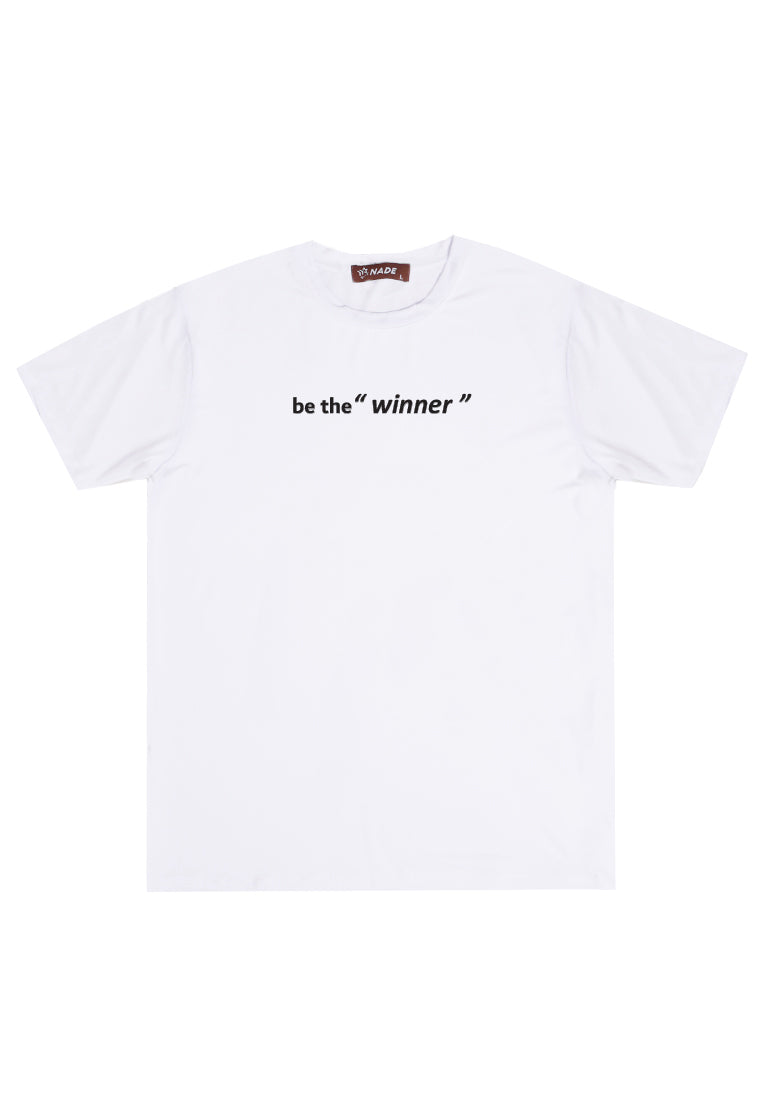NTD94 Kaos Gym Stretch Nade "be the winner" putih