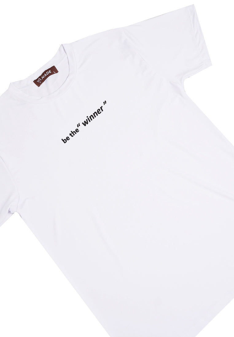 NTD94 Kaos Gym Stretch Nade "be the winner" putih