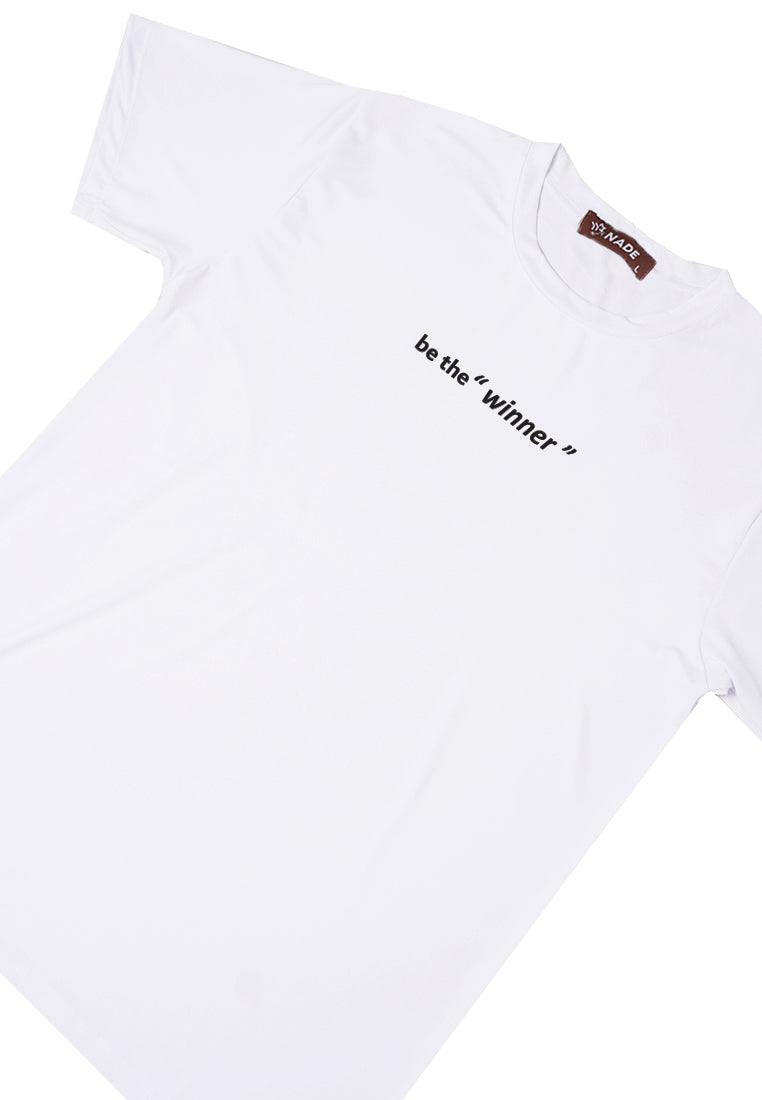 NTD94 Kaos Gym Stretch Nade "be the winner" putih