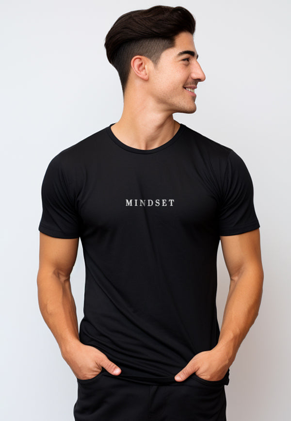 NTD98 Kaos Gym Stretch Nade "mindset" hitam