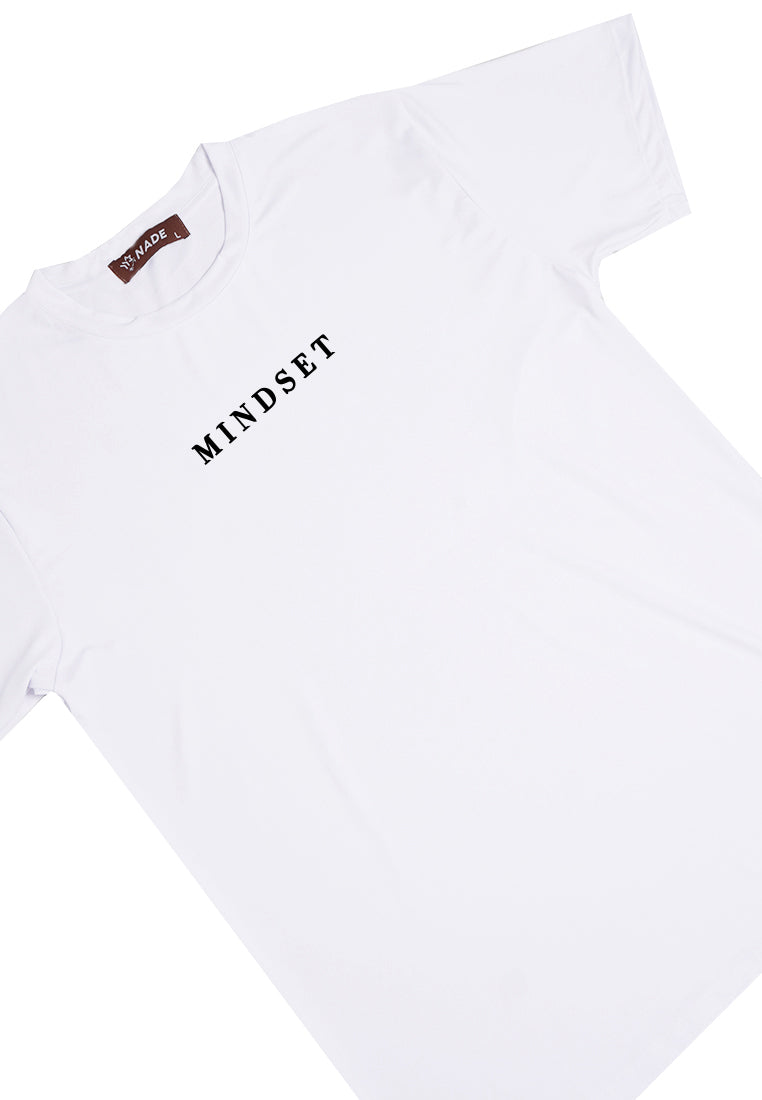 NTD99 Kaos Gym Stretch Nade "mindset" putih