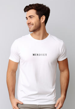 NTD99 Kaos Gym Stretch Nade "mindset" putih