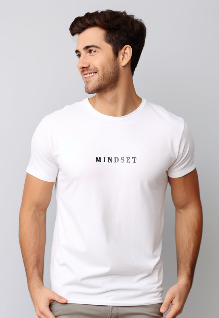 NTD99 Kaos Gym Stretch Nade "mindset" putih