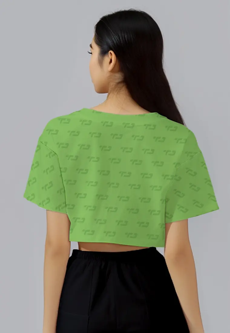 LSC77 crop top tees olahraga casual fit to xl "td matcha ice cream" drifit stretch