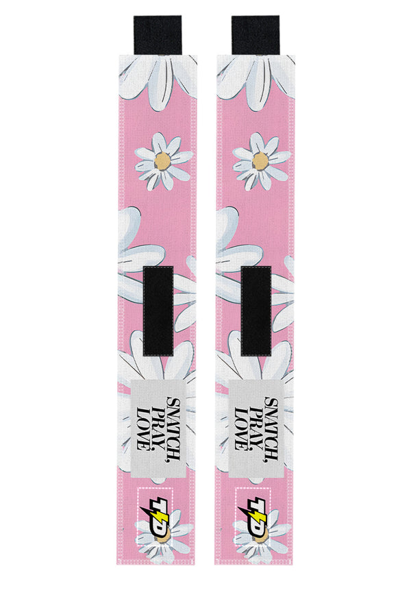 TB018 Wristband Wrist Wrap Support Gym Oly Lifting "snatch pray love pink"