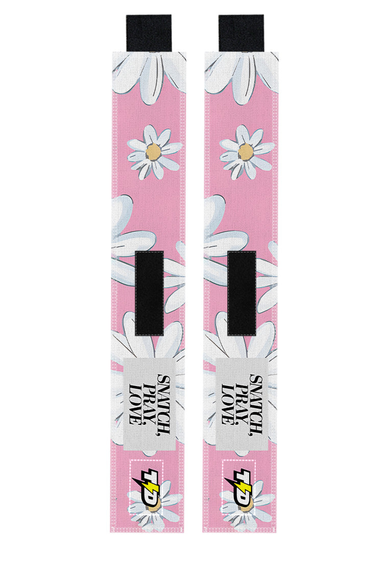 TB018 Wristband Wrist Wrap Support Gym Oly Lifting "snatch pray love pink"