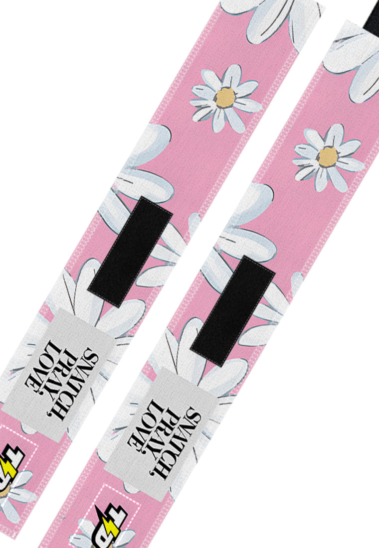 TB018 Wristband Wrist Wrap Support Gym Oly Lifting "snatch pray love pink"