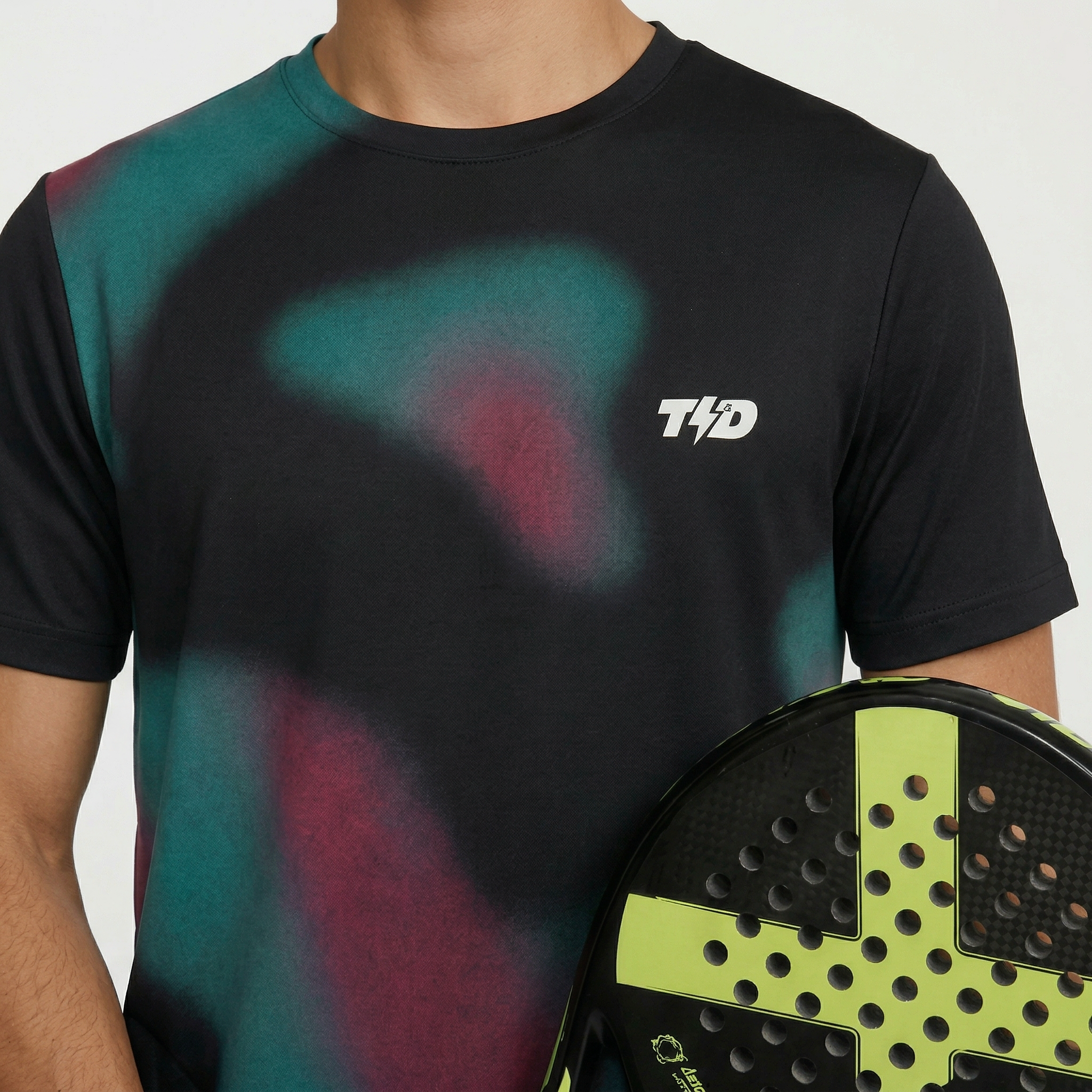 TDACTIVE Jersey Padel Pria Polo PoreTech | cepat kering , berpori dan ringan | padel airbrush turquoise MSB62