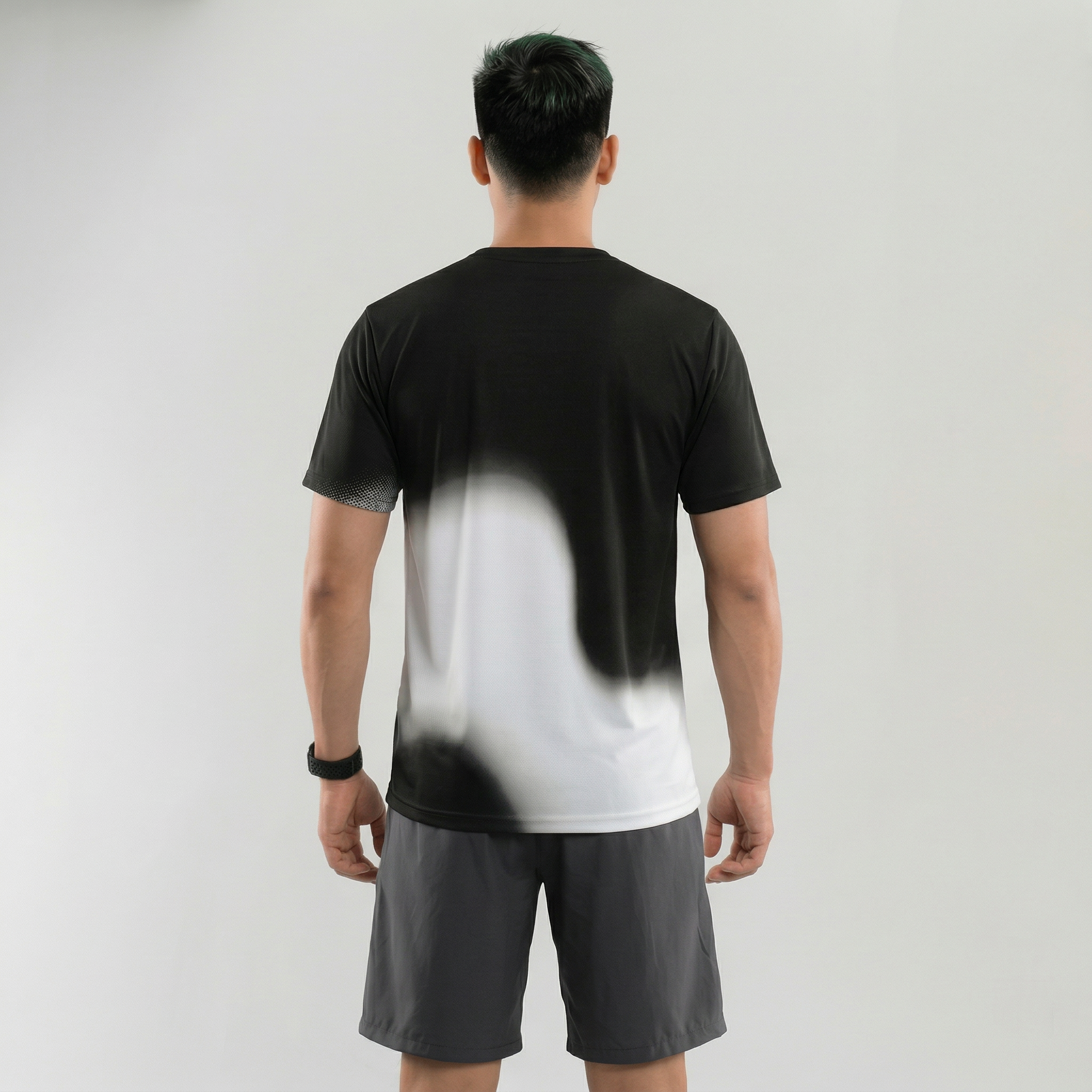 TDACTIVE Jersey Padel Pria PoreTech | cepat kering , berpori dan ringan | White flow black white MSB61