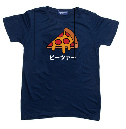 KU044 Kaos Anak Bahan Adem Halus "pizza" navy