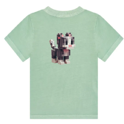 KU176 kaos anak MC cat kitty hijau sage