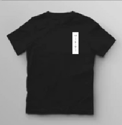 KU075 Kaos Boy Girl ver intert katakana hitam