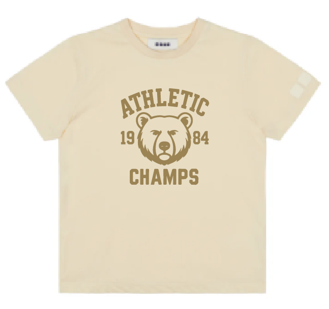 KU147 Kaos Anak Instacool "bear champs" light cream