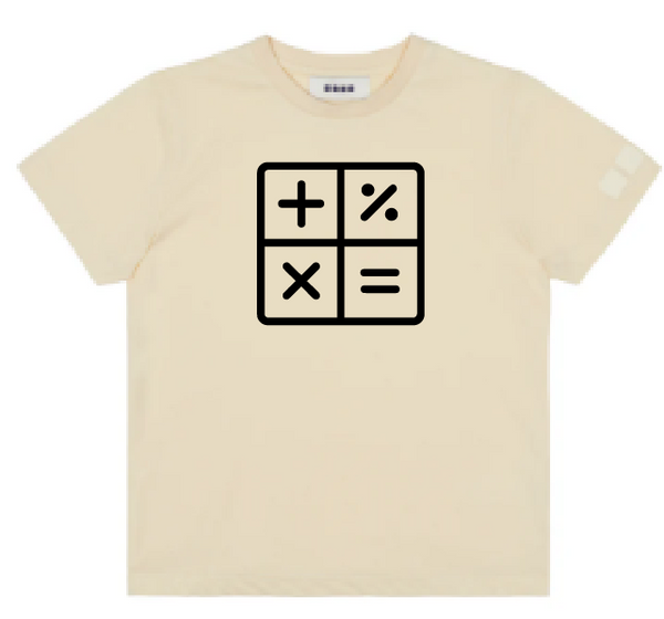 KU148 Kaos Anak Instacool "calculator" light cream
